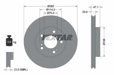 2X DISCO DE FRENADO HONDA PARTE DELANTERA PRELUDE 96-/CRV/HRV 92101000  