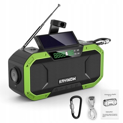 RADIO FM Bluetooth AWARYJNE SOLAR 5000mAh LATARKA