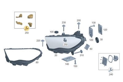 Набор ремонтный фара lewego mercedes klasa e w214 фото №1