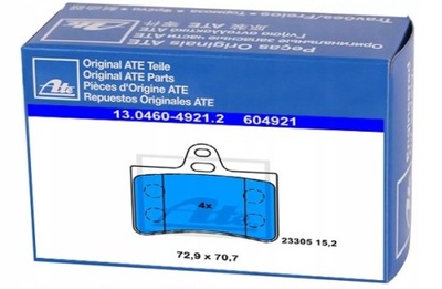 Ate 13.0460-4921.2 набір гальмівних колодок гальмівних, гальма дискові фото №1