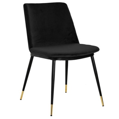 Krzesło DIEGO czarne - welur, podstawa czarno złot