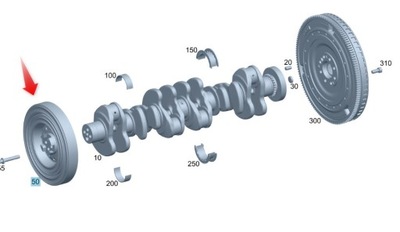 Шкив коленчатого вала mercedes оригинальный номер a2560303100 фото №1