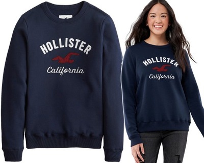 HOLLISTER Abercrombie Bluza Polarowa Logo USA XS