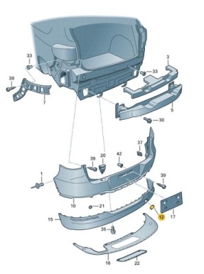 Заглушка проушина фаркоп бампера vw tiguan 5n 5n0807441a фото №1