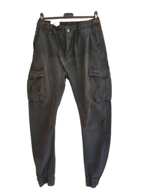 Spodnie bojówki męskie czarne r. 34