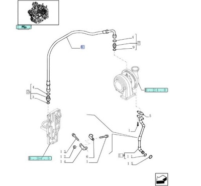 ПАТРУБОК ТУРБИНЫ NEW HOLLAND T4 T4000 T5000 504087327 2