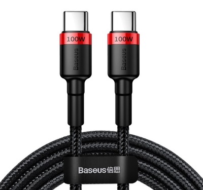 MOCNY SZYBKI KABEL Baseus PD USB-C-USB-C 2,0 m 5A czerwono-czarny 100W