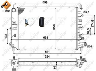 AUŠINTUVAS VANDENS NRF 514436 