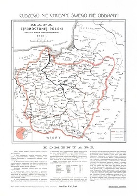 Mapa Zjednoczonej Polski - 1918 - 30x21