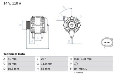 BOSCH 0 986 046 060 ГЕНЕРАТОР РЕСТАВРИРОВАНЫЙ