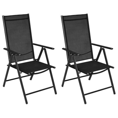 Składane krzesła ogrodowe, 2 szt., aluminium/tex