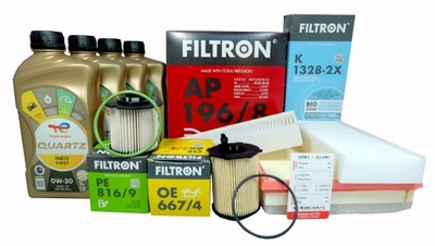 FILTROS ACEITE 0W30 PEUGEOT 308 II 1.6 HDI 2014-2021  