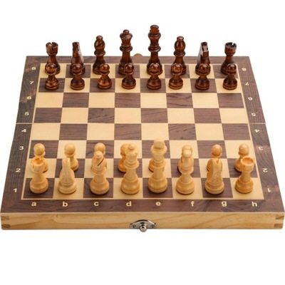 magnetyczne drewniane składane szachy