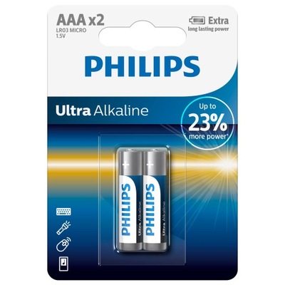PHILIPS Baterie LR03 AAA ULTRA Alkaline blister 2szt