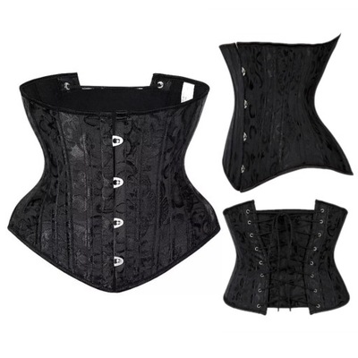 Ekskluzywny czarny GORSET wiązany UNDERBUST xs-xxxl