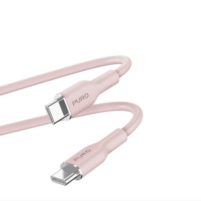 Kabel USB-C do USB-C PURO ICON Soft Cable Przewód 1.5 m Różowy
