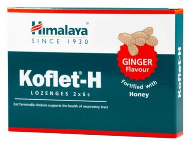 Koflet-H pastylki imbirowe do ssania IMBIR GARDŁO Himalaya