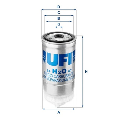 FILTRO COMBUSTIBLES UFI 24.H2O.07  