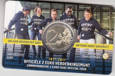 Belgia 2017-2 euro okol. Uniwersytet w Gent.