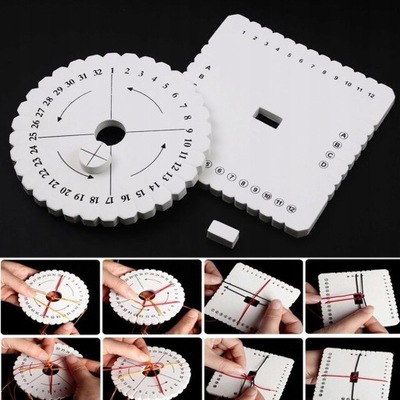 2 Pcs Round Square Kumihimo Beading Cord Disc/Disk