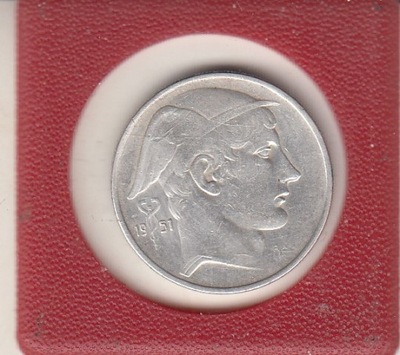 Belgia 20 frankow 1951 srebro ladny stan