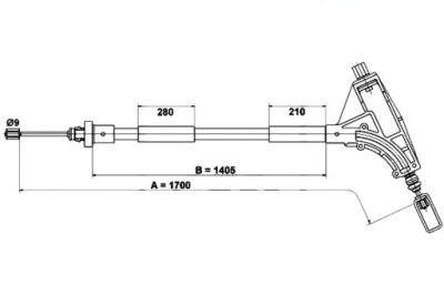 Ate трос тормоза ручного peugeot 406 1.6-3.0 11. фото №1