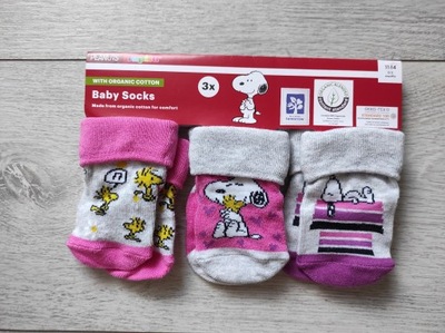 Nowe skarpetki niemowlęce Snoopy r 15-18