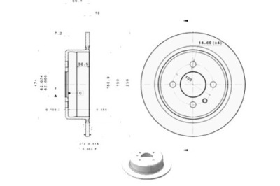 Диск тормозные bmw 3 e30 1982 - 1991 задний фото №1