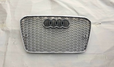 REJILLA DE RADIADOR REJILLA PROTECCIÓN DEL RADIADOR AUDI A6 C7 12-15R WYGLAD RS6 NUEVO PLATEADO SENSORES DE APARCAMIENTO  