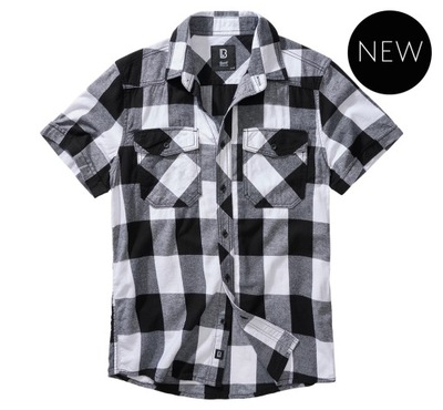 Koszula Brandit Checkshirt halfsleeve white-black 5XL