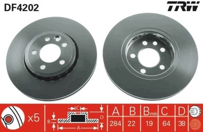 2X ДИСК ГАЛЬМІВНИЙ ROVER ПЕРЕД 75 DF4202