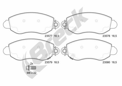 PADS BRAKE FRONT BRECK 23577 00 703 10  