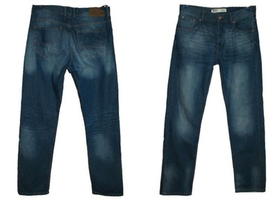Burton jeansy męskie denim proste straight przecierane W34 L34