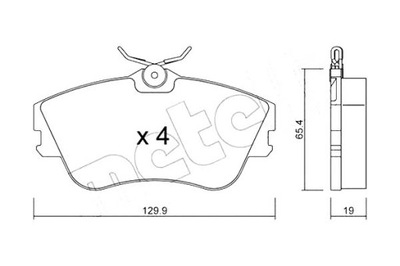 КОЛОДКИ ГАЛЬМІВНІ VW T4 2,5TDI 90- METELLI