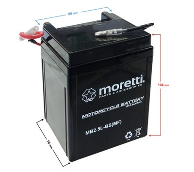 AKUMULIATORIUS MORETTI AGM (GEL) MB2,5L-C 