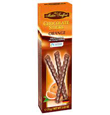 Chocolate Sticks Orange Pomarańczowe Pałeczki 75 g