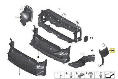 BMW F32 F33 F36 ПОВІТРОВІД КАНАЛ ПОВІТРЯ БОКОВИЙ ЛІВИЙ 7294821 OE