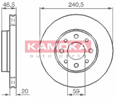 DISCOS DE FRENADO PARTE DELANTERA KAMOKA 1031776  