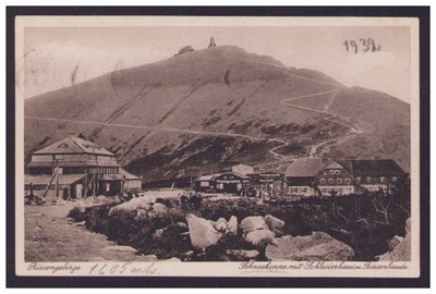 Karkonosze - Riesengebirge Schneekoppe mit Schlesierhaus u. Riesenbaude