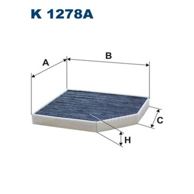 ФИЛЬТР, ВЕНТИЛЯЦИЯ СТОРОНЫ ПАССАЖИРА ФИЛЬТРON K 1278A