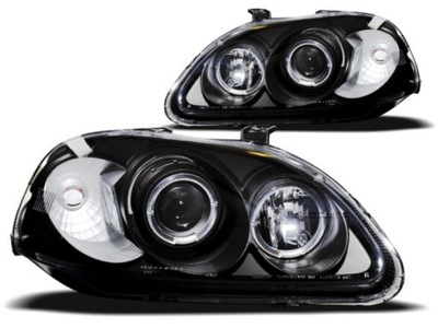 ФОНАРИ HONDA CIVIC VI 09.95-02.99 ANGEL EYES BLK