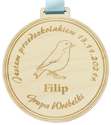 Medal medale z imieniem Pasowanie na Przedszkolaka