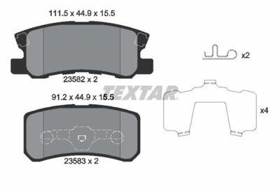 TEXTAR SET PADS HAMULCOWYCH, BRAKES TARCZOWE 2358202  