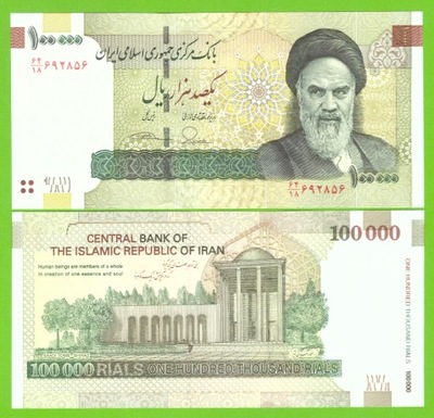 IRAN 100000 RIALS 2010/2019 P-151b UNC