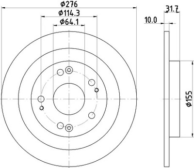 HELLA ДИСК ТОРМОЗНОЙ 8DD 355 118-351