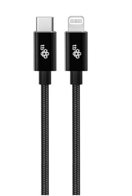 TB kábel USB-C - Lightning opletaný 1m, čierny AKTBXKUAMFICS1B