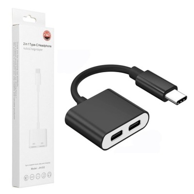 Adapter 2w1 USB-C na 2x USB-C ładowanie i audio