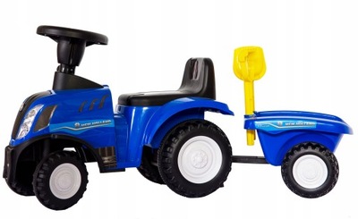 Jeździk traktor z przyczepką niebieski odpychacz NEW HOLLAND