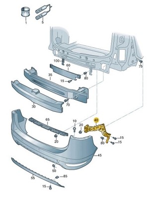 Направляющая направляющая бампера vw sharan 7n задняя правая фото №1