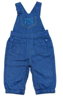 MEE TOO spodnie na szelkach ogrodniczki jeansowe miękkie wygodne NOWE 68-74